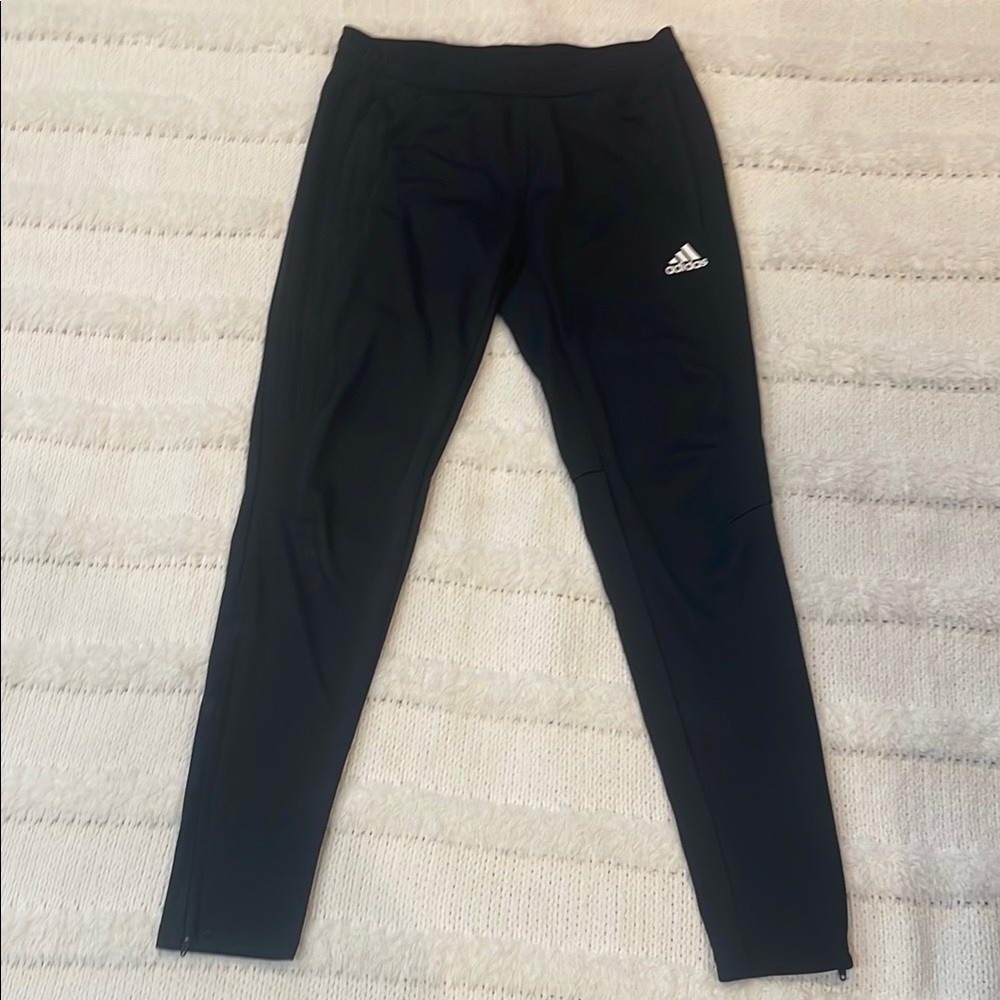Adidas Climacool soze joggers black track pants, zipper legs zip pockets mens S